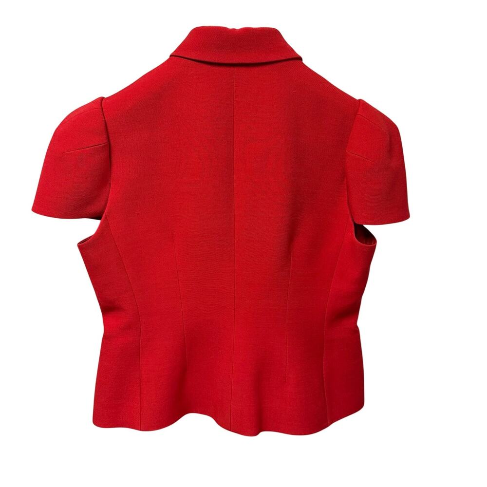 NWT Christian Dior Fitted Short Sleeved Button Up Jacket Red Womens 36 / US 4 - Picture 9 of 9